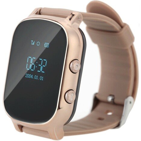 Ceas Smartwatch cu GPS Copii si Adulti iUni Kid58, Telefon incorporat, LBS, Wi-Fi, Gold